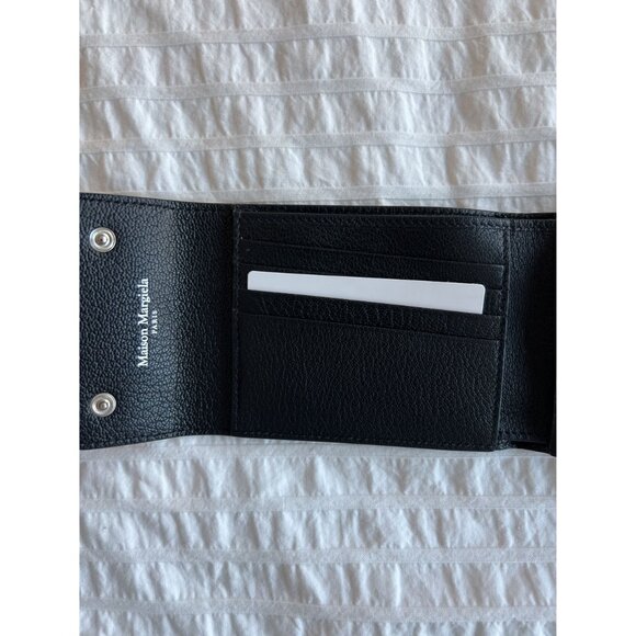 NWB! Maison Margiela Men's Four Stitch Black Leather Contrast Stitching Wallet - Picture 4 of 8